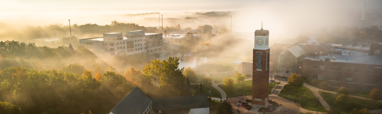 GVSU in fog
